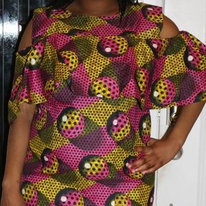 Ankara Cold shoulder dress